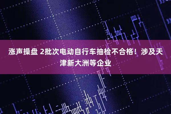 涨声操盘 2批次电动自行车抽检不合格！涉及天津新大洲等企业